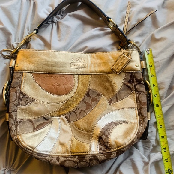 Gold Leather Coach Bag